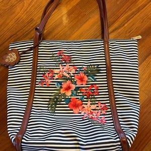 Tommy Bahama white & blue striped purse